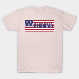 Alabama State in American Flag T-Shirt